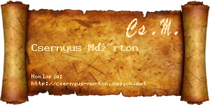Csernyus Márton névjegykártya