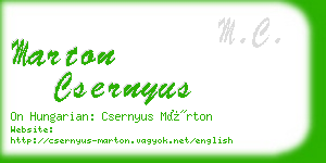 marton csernyus business card